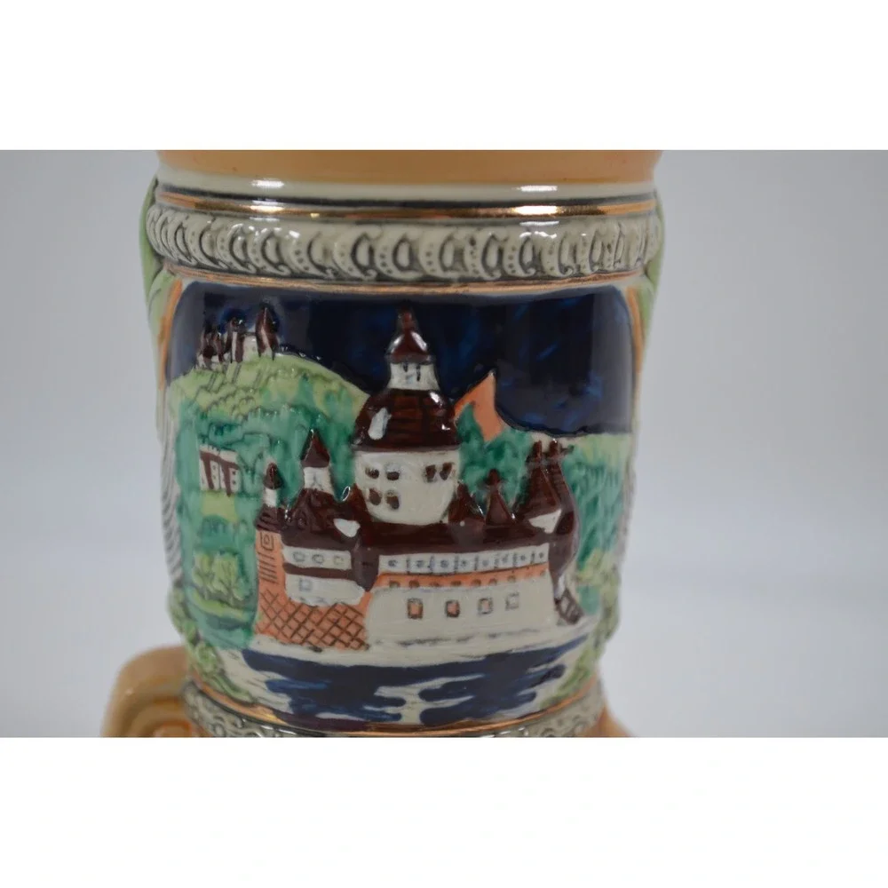 Vtg German Ceramic‎ Boot Shaped Beer Stein Mug Hopfen u. Malz Gotterhalt's 5